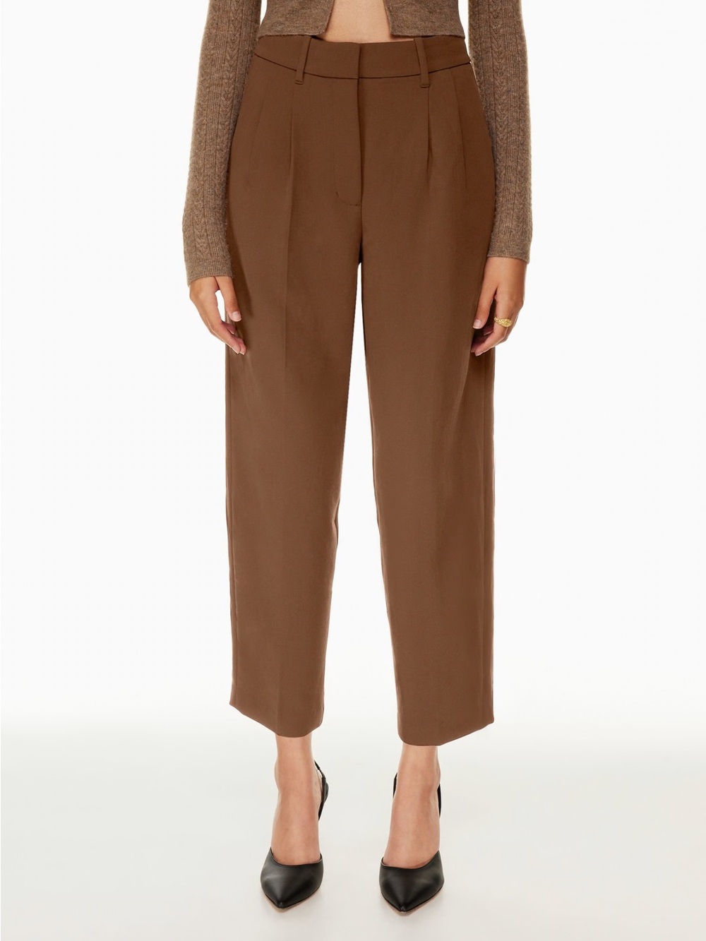aritzia wilfred | brown carrot pants | size 4 high rise